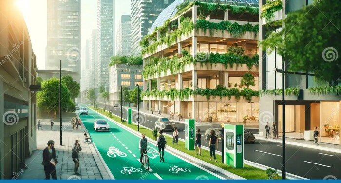 189 A Sustainable Urban Park With Green Roofs, Walking Trails, And ...